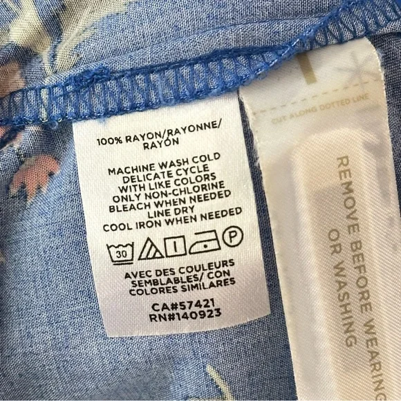 Loft Floral Tiered Maxi Dress Blue Long Balloon Sleeve Belted Full Length Size 2 - Picture 7 of 12